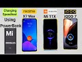 iQOO 7 vs Realme X7 Max vs Mi 11X charging speedtest using Mi powerbank 30000mAh🔥🔥