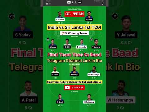 Predicción India vs Sri Lanka Dream11 Team IND vs SL Dream11 Predicción IND vs SL Dream11 Team