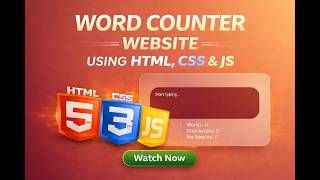 Word Counter Website Using HTML, CSS & JavaScript