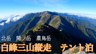 【テント泊登山】日本１高い縦走路　南アルプスの白峰三山縦走　肩の小屋〜農鳥小屋