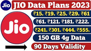 Jio Data Recharge Plans 2023: ₹15, ₹19,₹25,₹29,₹61,₹121, ₹181, ₹222, ₹241,₹301,₹555 || JIO New Plans
