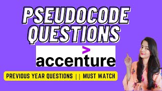 Accenture Pseudo Code || Asked in Accenture || Pseudocode Questions | Accenture Exam