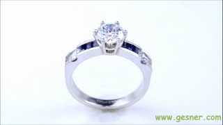 1.07 ct. Estate Platinum, Diamond \u0026 Sapphire Engagement Ring- J32532