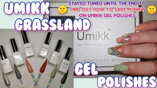 Umikk Grassland 6pc Gel Polish Set | Amazing quality affordable gel polishes | Swatch and nail art