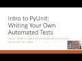 Python Supplemental - Automated Testing with PyUnit - 1