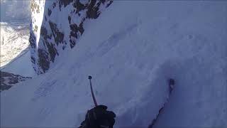 Skiing the Couloir Poubelle