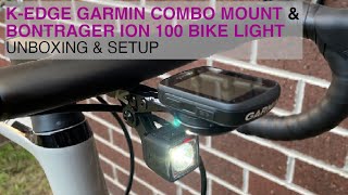 K-Edge Garmin Combo Mount & Bontrager Ion 100 Bike Light (unboxing & setup)