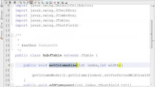 06 Jtable, Customize JTable with Size and addComponent