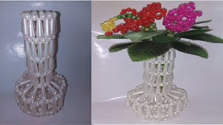 পুতির ফুলদানি   / How to make beaded flowervase