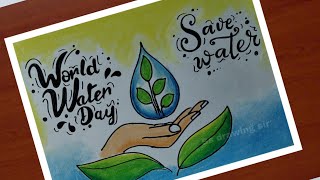 water day drawing / ଜଳ ହିଁ ଜୀବନ /World water day poster / save water drawing for competition