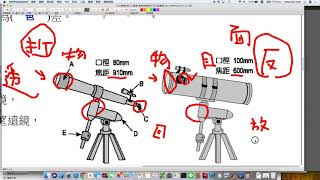 高中地科 填充講義 天文 赤道儀天文望遠鏡的結構與特性