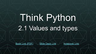 Think Python Ch 2 Sec 1