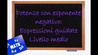 Potenze con esponente negativo: Espressioni difficoltà media