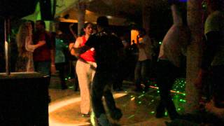 Salsa social dancing - Cristian Oviedo, Al Espinoza - at Legends cafe, Hollywood, Florida