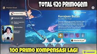 Event Baru !!! Total 420 Primogem + 100 Primogem Kompensasi - Genshin Impact