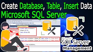 How to Create Database, Table, and Insert Data in SQL Server 2022 | Windows 10/11