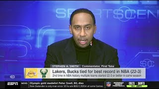 Stephen A. Smith talk about Lakers, Bucks tied for best record in NBA, - believe that Lakers better