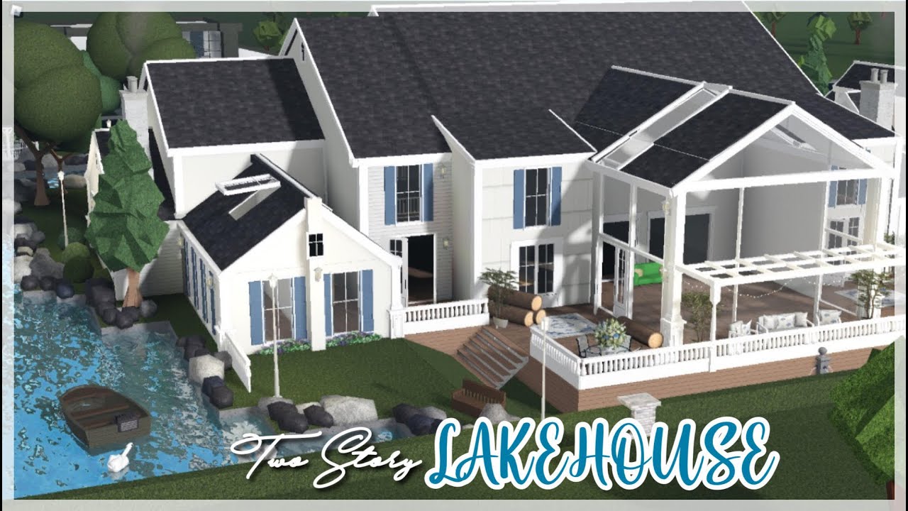 2 Story Coastal Lake House Bloxburg Speedbuild #Trending #Bloxburg # ...