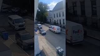 FedEx driver almost sideswiped a church van violating a city ordinance #violation