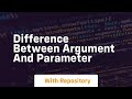 difference between argument and parameter