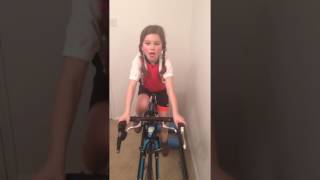 Cant Stop The Feeling....8 year old Ruby Isaac Cycling on rollers