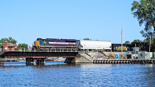 CSX 1871 (Atlantic Coast Line) Leads M327 On The CSX Turn Bridge In St. Joseph, Michigan!