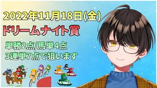 【競馬予想】お馬さんを嗜む「2022年11月18日(金)『ドリームナイト賞』」＜変則3連単はじめました＞