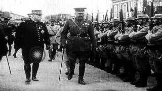 British War Minister, Lord Kitchener, visits France, hosted by French War Ministe...HD Stock Footage