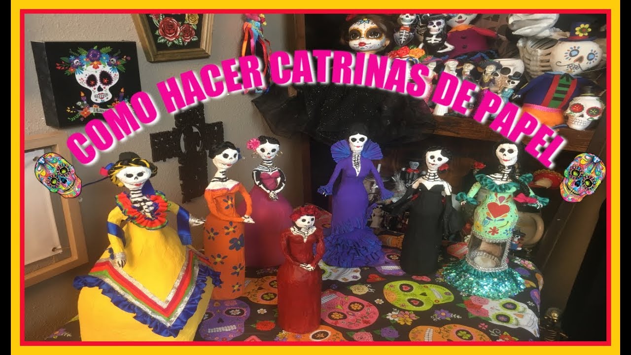 COMO HACER CATRINA DE PAPEL | DIA DE LOS MUERTO | MANUALIDADES ...