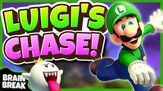 👻 Luigi Chase 👻 Halloween Brain Break | Mario Run | Just Dance | Freeze Dance |