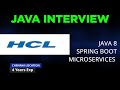 HCL | 4 years experience|  real time java interview series| Interview 9