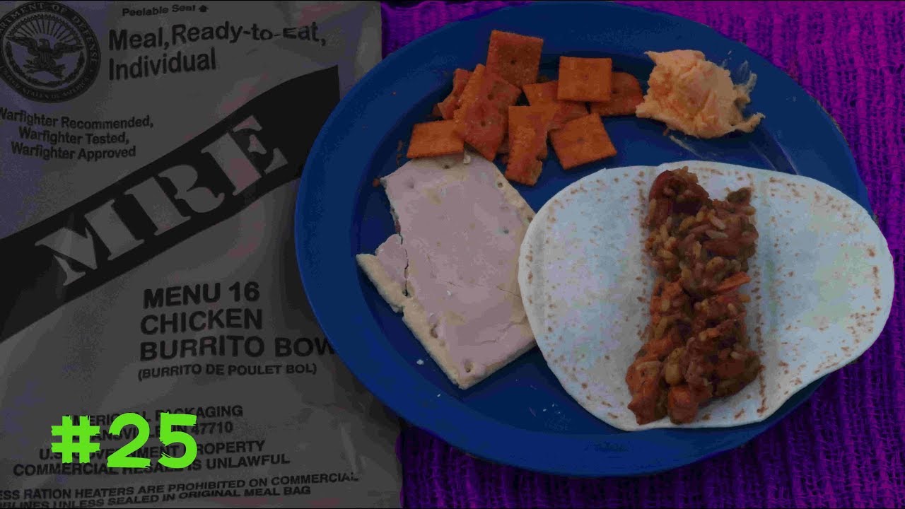 PineGrove Cookin Thursdays EP #25 (MRE Menu #16 Chicken Burrito Bowl ...