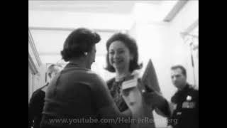 February 19, 1964 - Journalist Dorothy Kilgallen going through security at the Jack Ruby trial