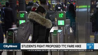 University students protest TTC fare hike