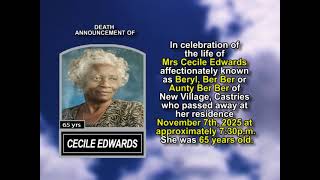 Cecile Edwards ~ Short Obituary