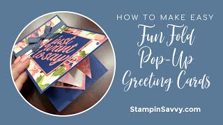 How To Make EASY Fun Fold Pop Up Greeting Cards with the FINE ART FLORAL Suite by Stampin Up❤️