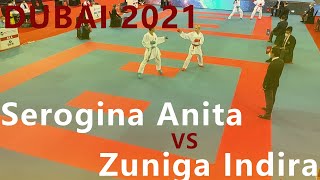 World championship. Dubai 2021. Serogina Anita - Zuniga Indira. Female kumite -61 kg