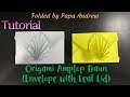 Cara membuat Origami Amplop Daun Daun | How to make a Paper Envelope with Leaf Lid  #80 #Origami