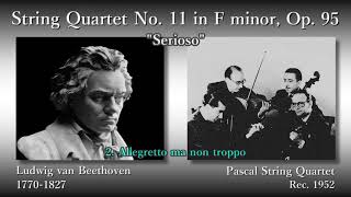 Beethoven: String Quartet No. 11, PascalSQ (1952) ベートーヴェン 弦楽四重奏曲第11番 パスカル弦楽四重奏団