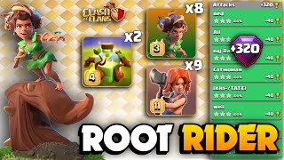 +320 With OP Spam Army🔴ROOT RIDER Spam With Overgrowth Spells🔴TH16 Attack Strate