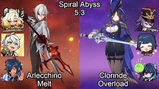 Arlecchino Melt and Clorinde Overload | Genshin Abyss 5.3