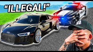 POLICE PULL OVER LOUD AUDI R8 FIRST DAY WITH NEW EXHAUST...