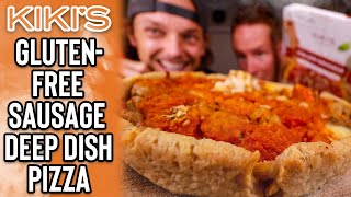 Eating Kiki's Chicago-Style Deep Dish Sausage Gluten Free Pizza 🍕🍞