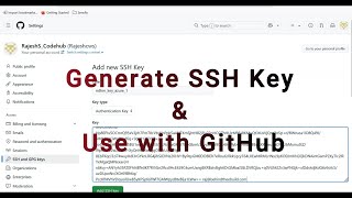 Generate SSH Key & Use with GitHub youtube