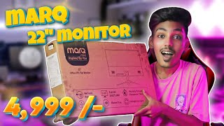 Only 4,999 /- Rs Marq 22 Inch Monitor Unboxing \u0026 Review | Best For Gaming \u0026 Editing