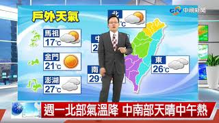 【立綱氣象報報】中午天晴悶熱 夜晚西部外島有濃霧│中視午間氣象 20210401