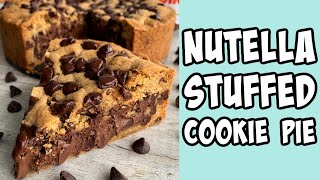 Nutella Cookie Pie! Recipe tutorial #Shorts