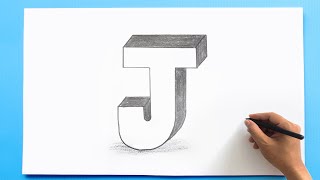 3D Letter Drawing - J
