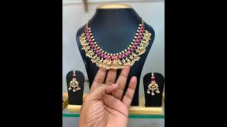 chilakalapudi jewellery//chilakalapudi one gram gold jewellery//cz jewellery//price:1450+$