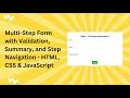 Multi-Step Form with HTML, CSS, and JavaScript | Step-by-Step Guide 📝👨💻
